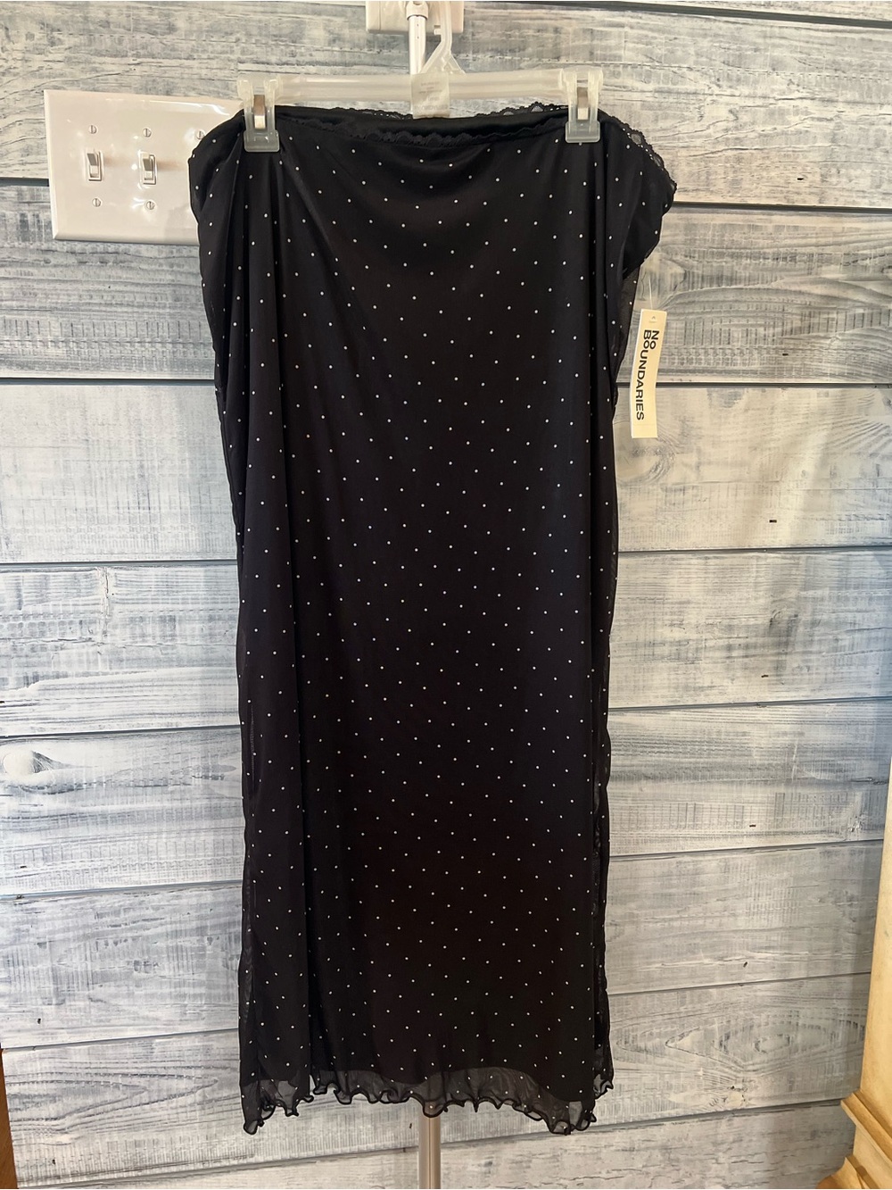 No Boundaries Black Polka Dot Maxi skirt